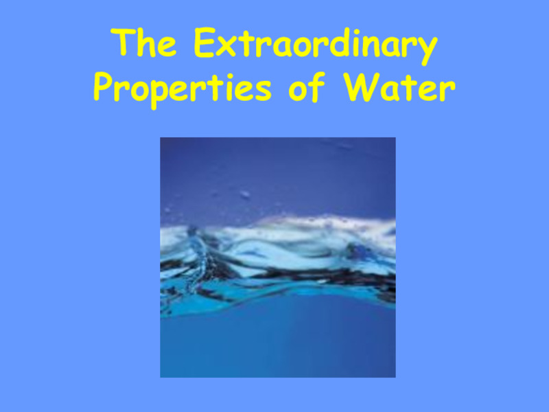 Water Properties and More PPT