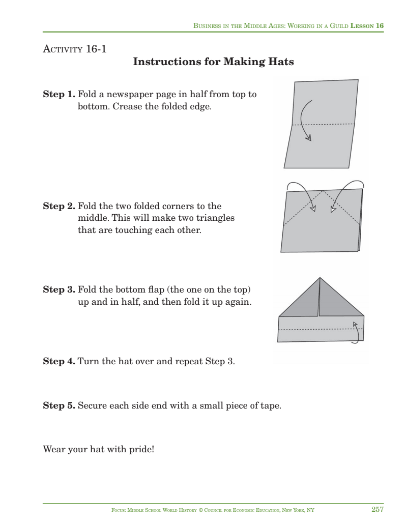 Business in the Middle Ages: Working in a Guild Activity