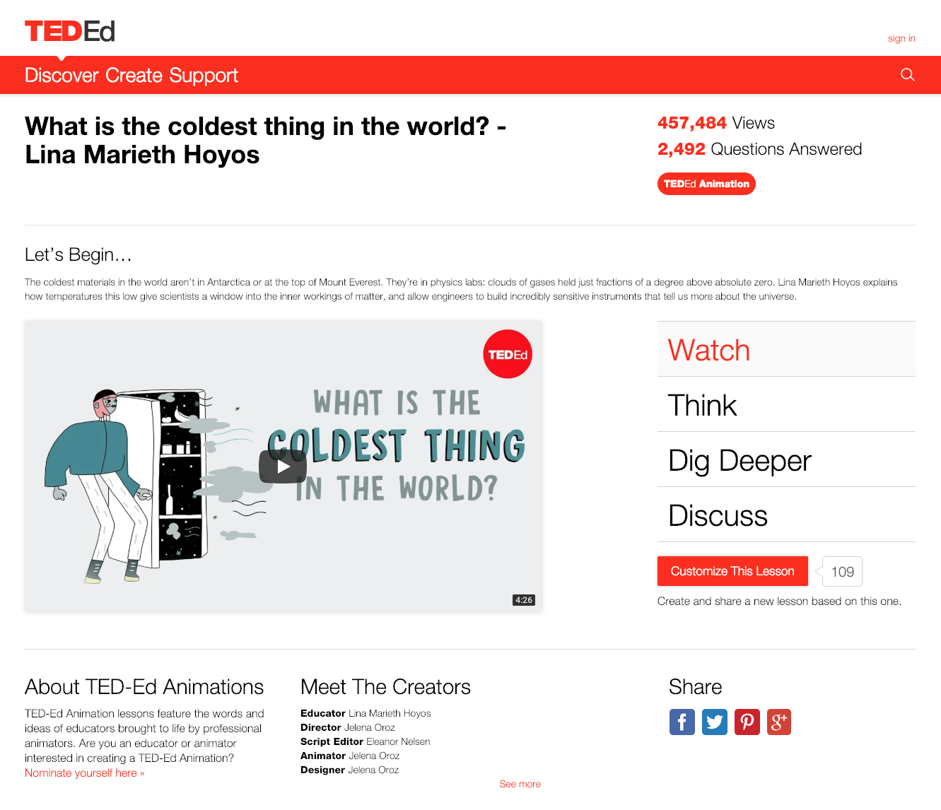 What Is the Coldest Thing in the World? Instructional Video