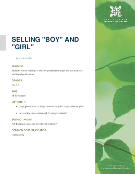 Selling "Boy" and "Girl" Lesson Plan