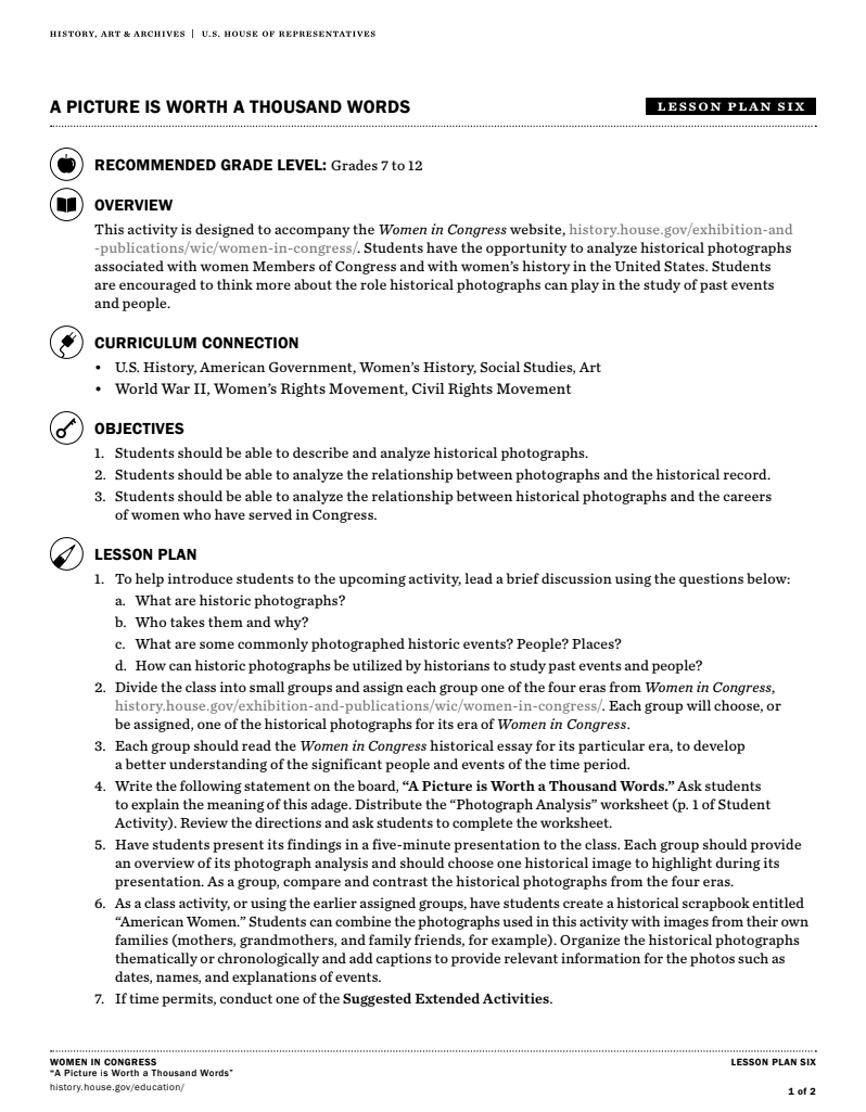 A Picture Is Worth a Thousand Words Lesson Plan