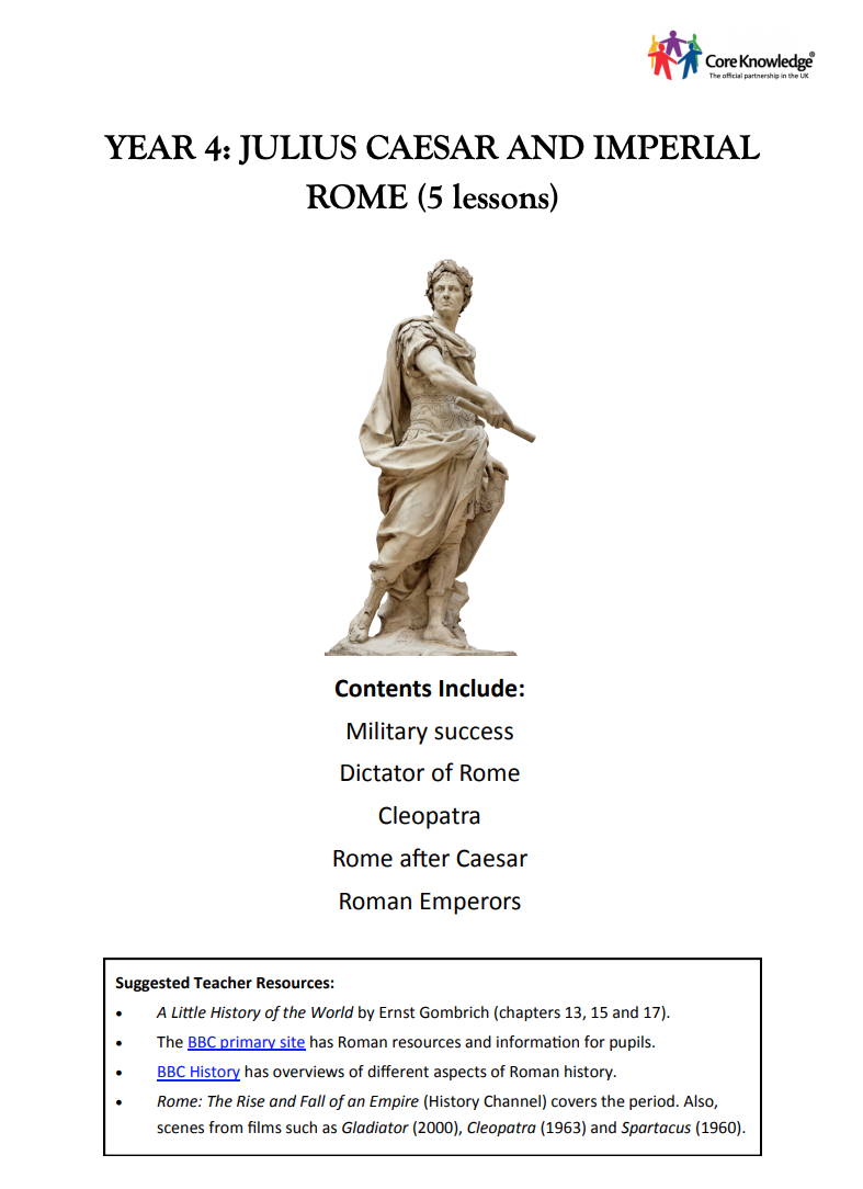 Year 4: Julius Caesar and Imperial Rome Unit Plan
