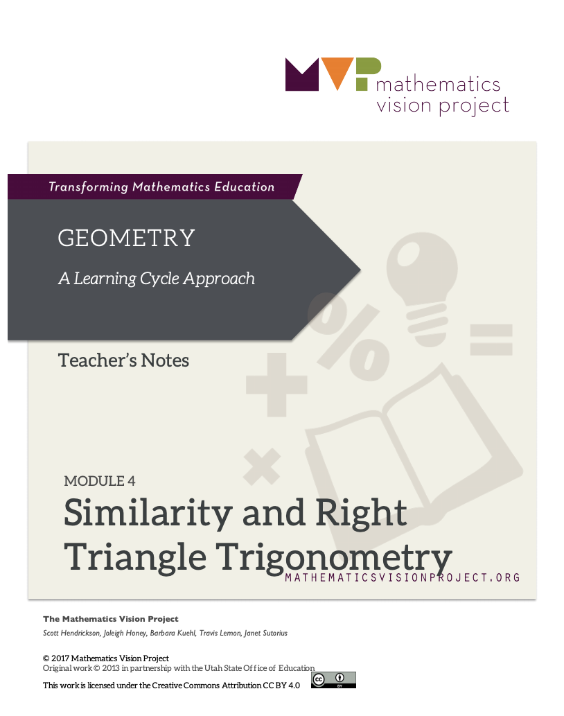 Module 4: Similarity and Right Triangle Trigonometry Unit Plan