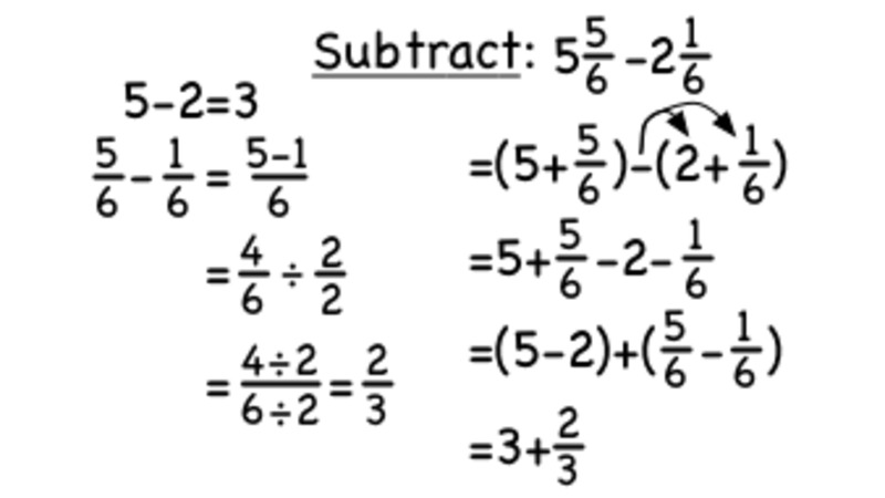 How Do You Subtract Mixed Fractions with the Same Denominator? Instructional Video
