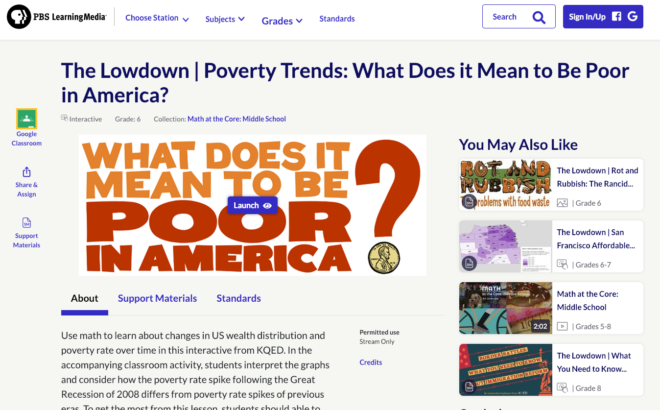 The Lowdown — Poverty Trends: What Does It Mean to Be Poor in America? Interactive