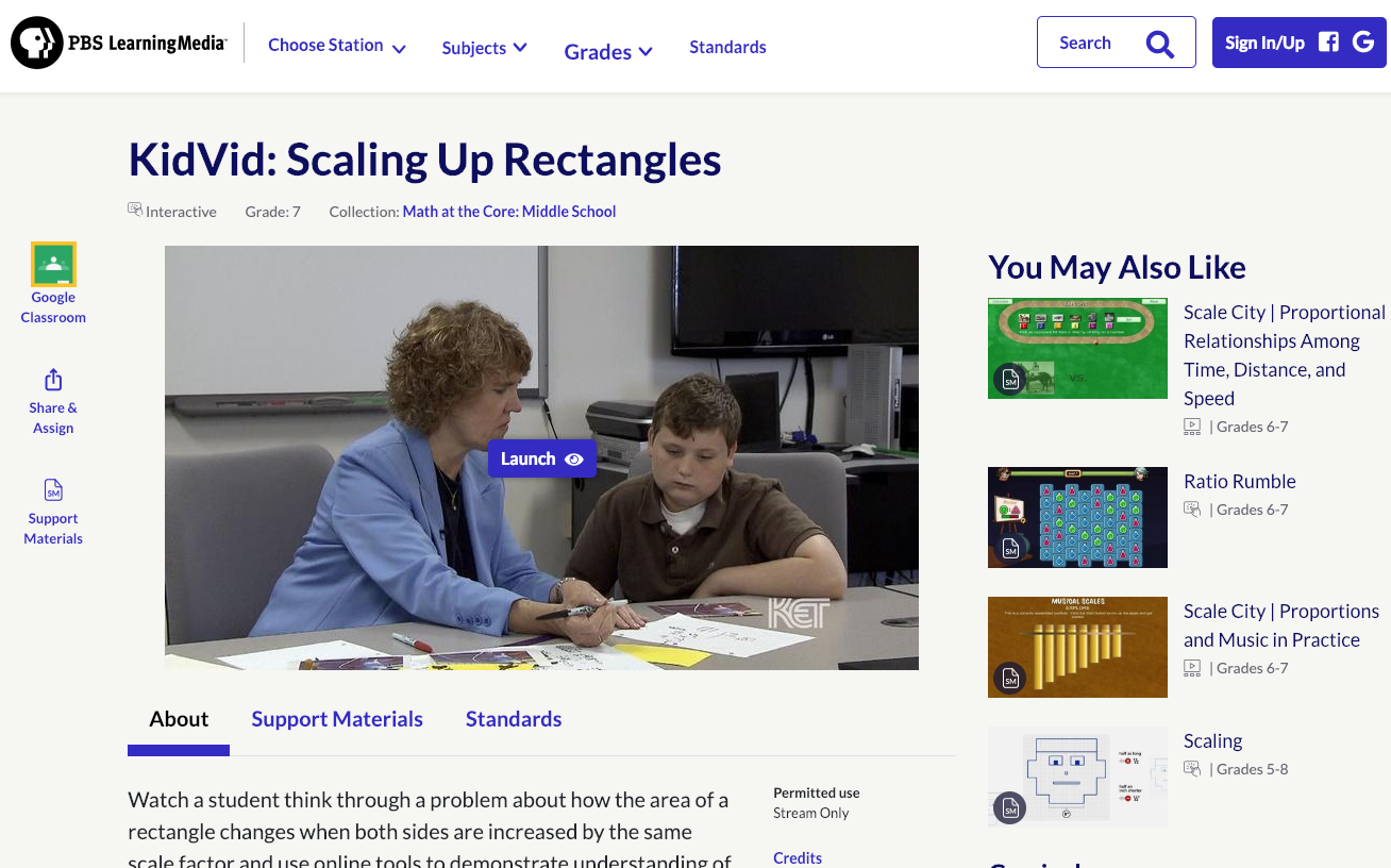KidVid: Scaling Up Rectangles Interactive