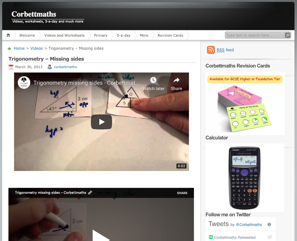 Trigonometry – Missing Sides Instructional Video