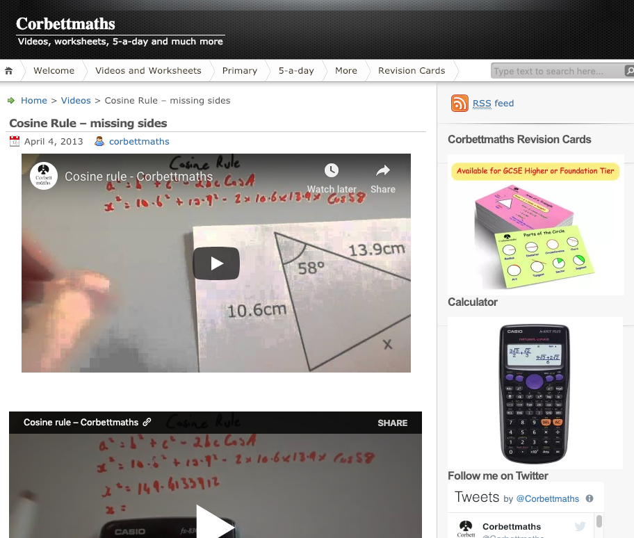 Cosine Rule – Missing Sides Instructional Video