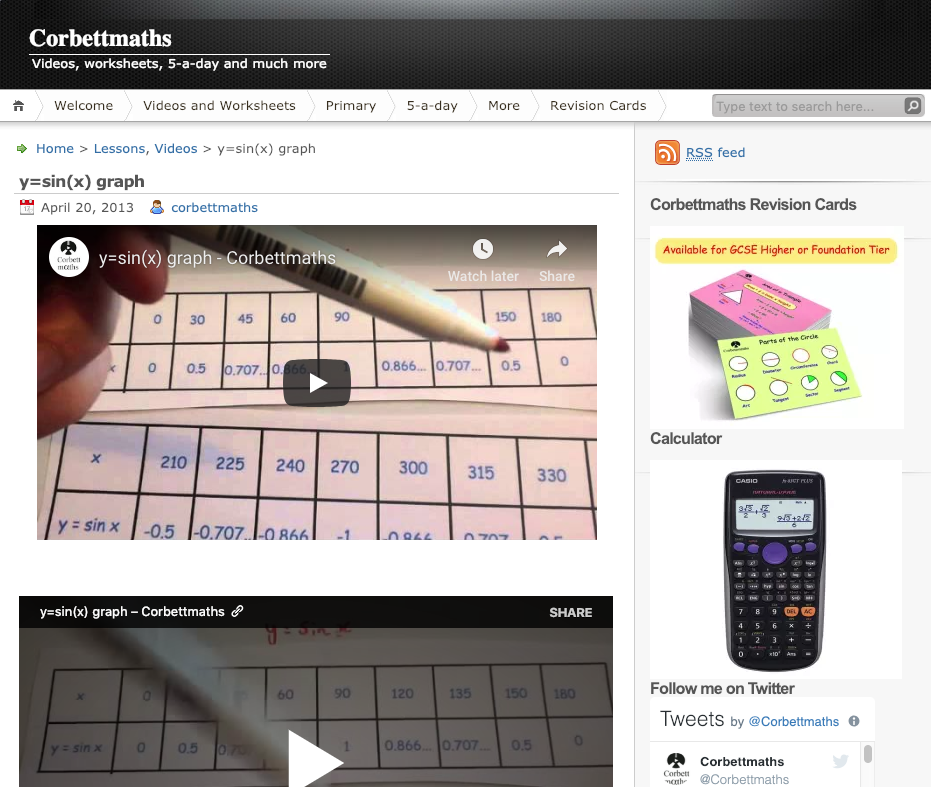 Sine Graph: y=sin(x) Instructional Video