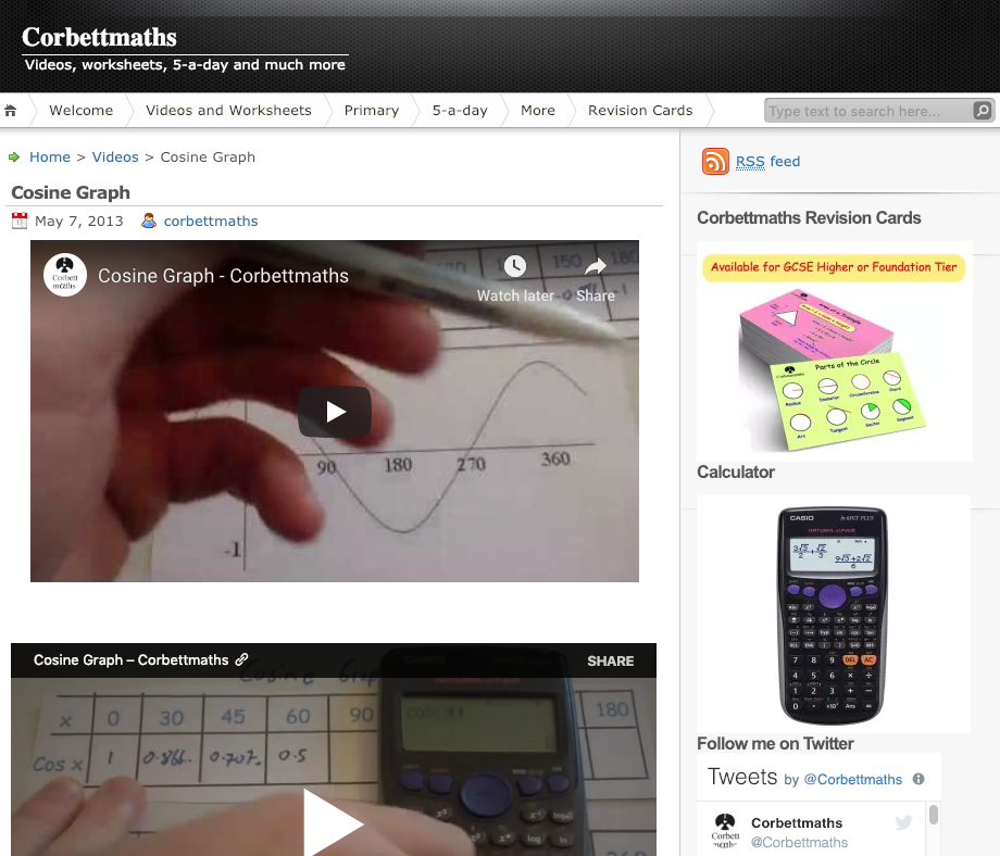 Cosine Graph Instructional Video