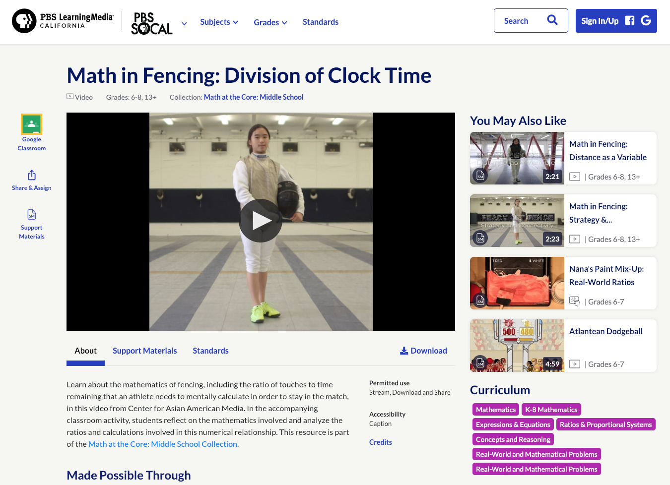 Math in Fencing: Division of Clock Time Instructional Video