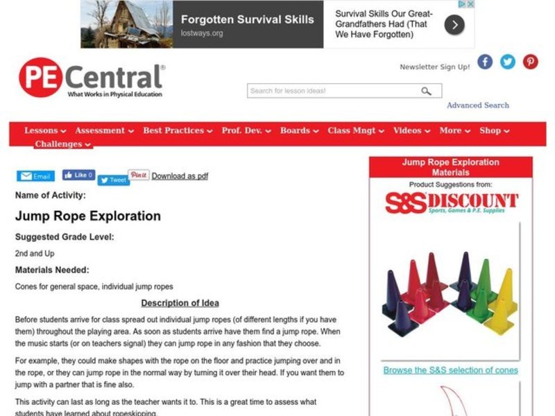 Jump Rope Exploration Lesson Plan