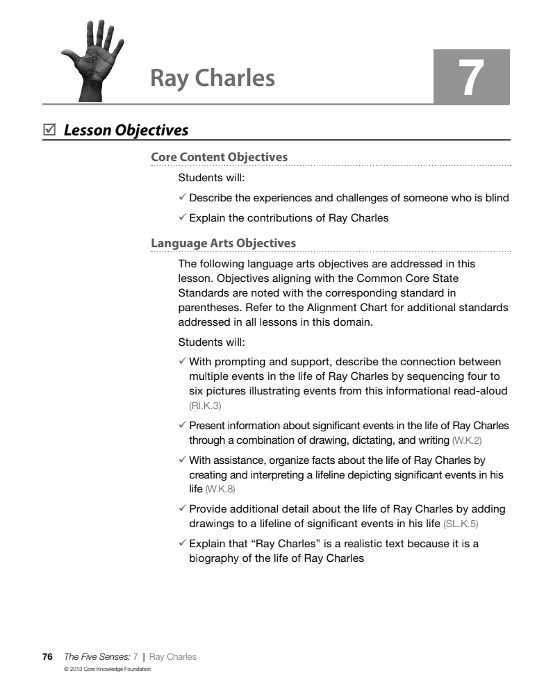Ray Charles Lesson Plan