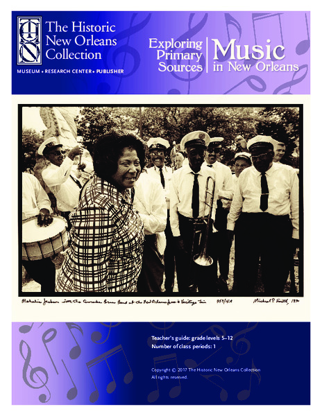 Exploring Primary Sources: Music in New Orleans Lesson Plan
