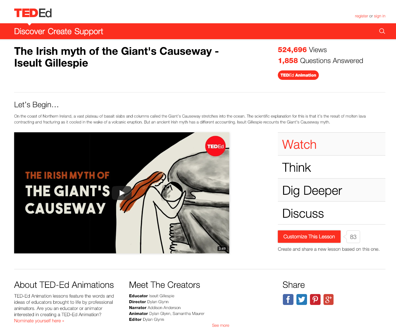 The Irish Myth of the Giant's Causeway Instructional Video