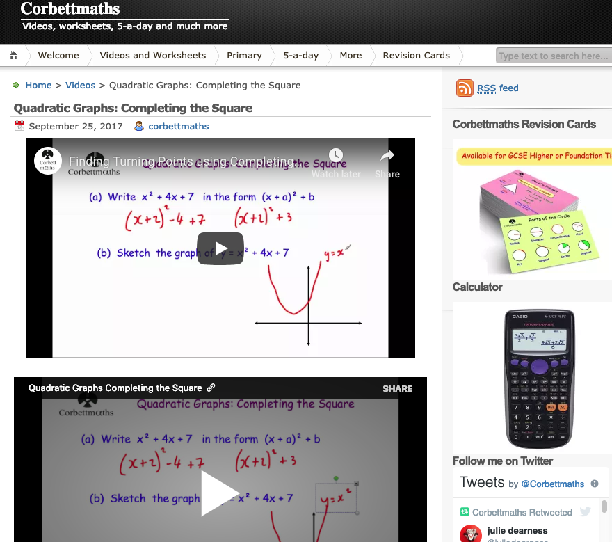 Quadratic Graphs: Completing the Square Instructional Video