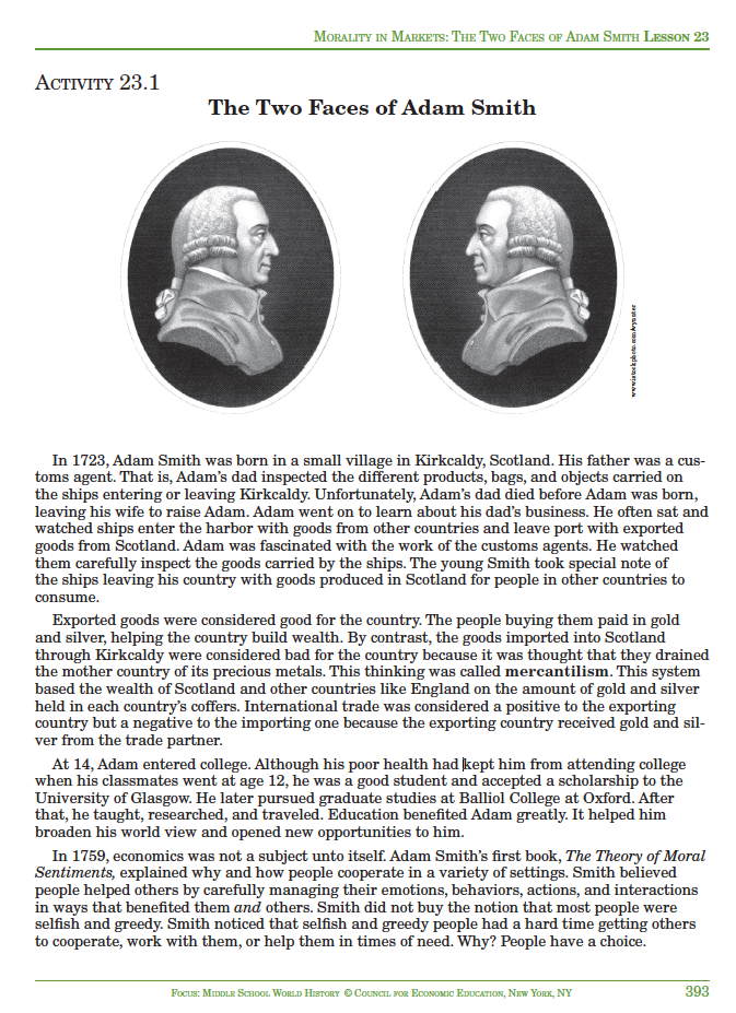 Morality in Markets: The Two Faces of Adam Smith Activity