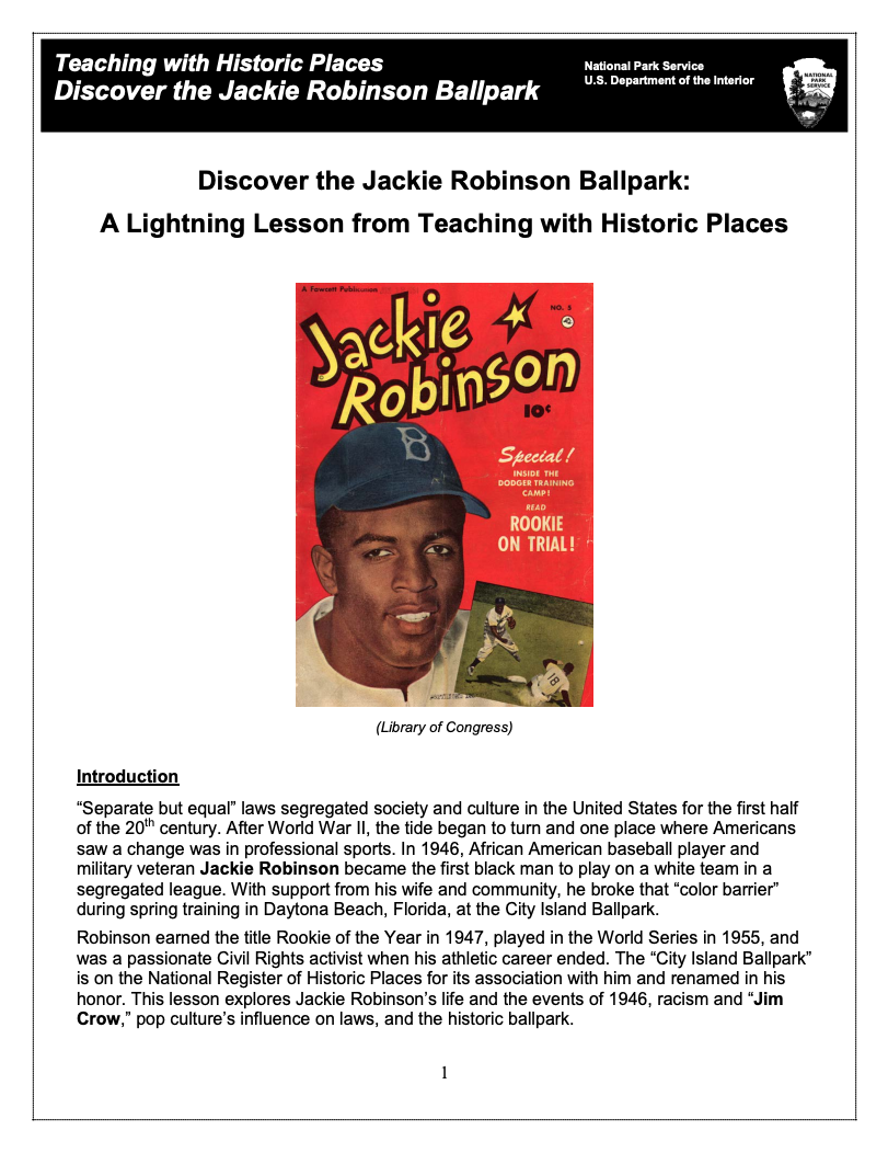 Teaching with Historic Places: Discover the Jackie Robinson Ballpark Lesson Plan