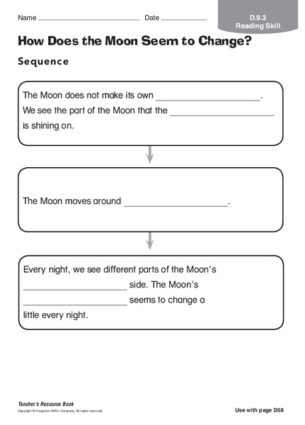 How Does the Moon Seem to Change? Organizer