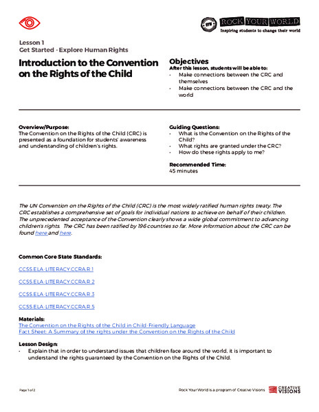Introduction to the Convention on the Rights of the Child Lesson Plan