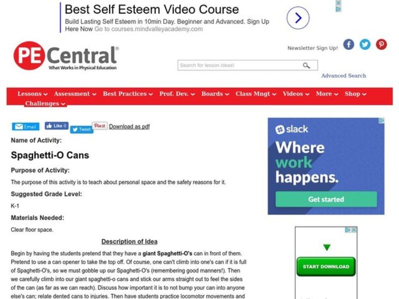 Spaghetti-O Cans Lesson Plan