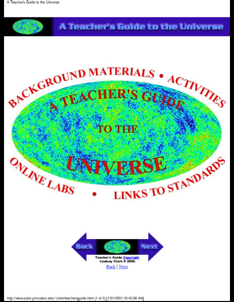 A Teacher's Guide to the Universe Unit Plan