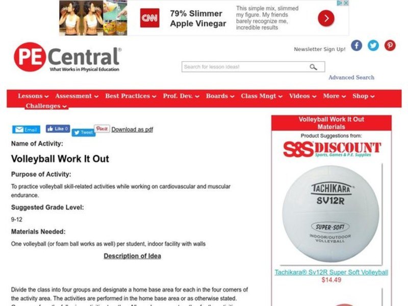 Volleyball Work It Out Lesson Plan