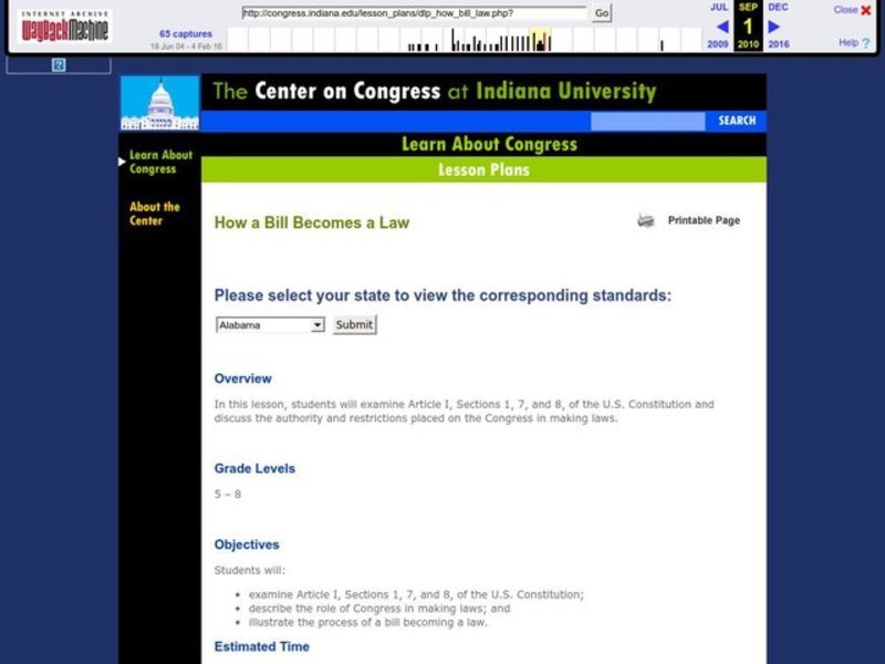 How a Bill Becomes a Law Lesson Plan