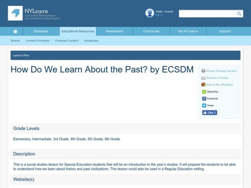 How Do We Learn About the Past? Lesson Plan