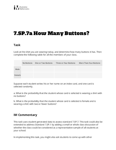 How Many Buttons? Lesson Plan