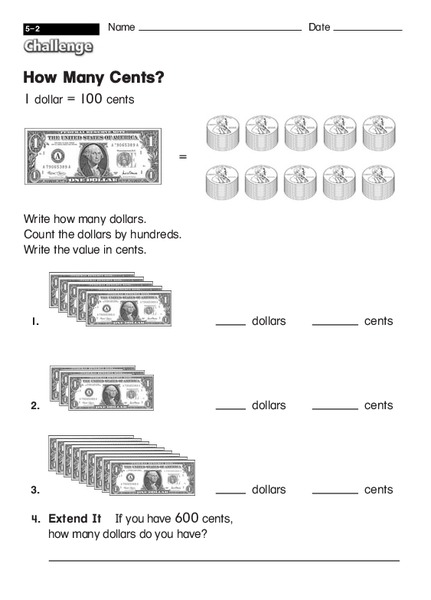 How Many Cents? Worksheet