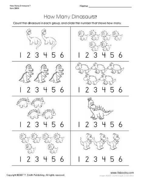 How Many Dinosaurs? Worksheet