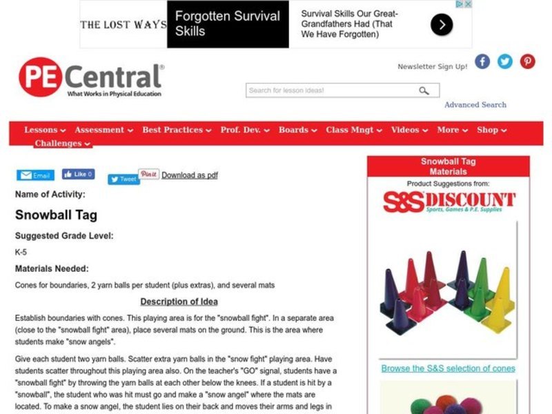 Snowball Tag Lesson Plan