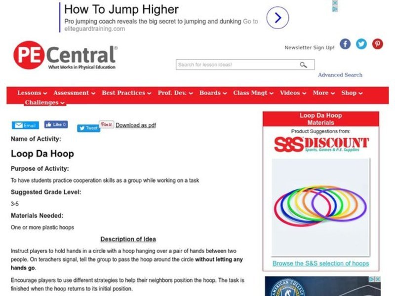 Loop Da Hoop Lesson Plan