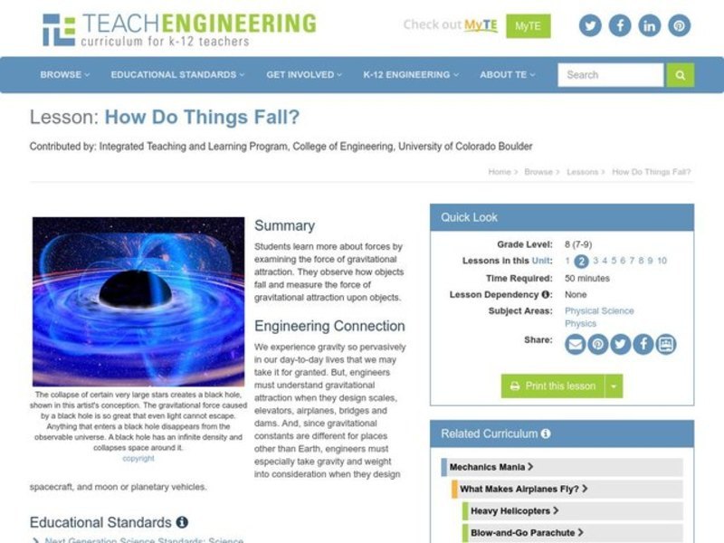 How Do Things Fall? Lesson Plan