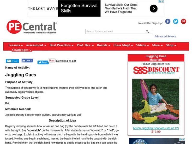 Juggling Cues Lesson Plan