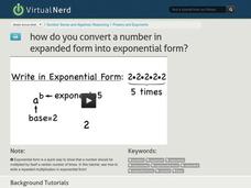 How Do You Convert a Number in Expanded Form into Exponential Form? Instructional Video