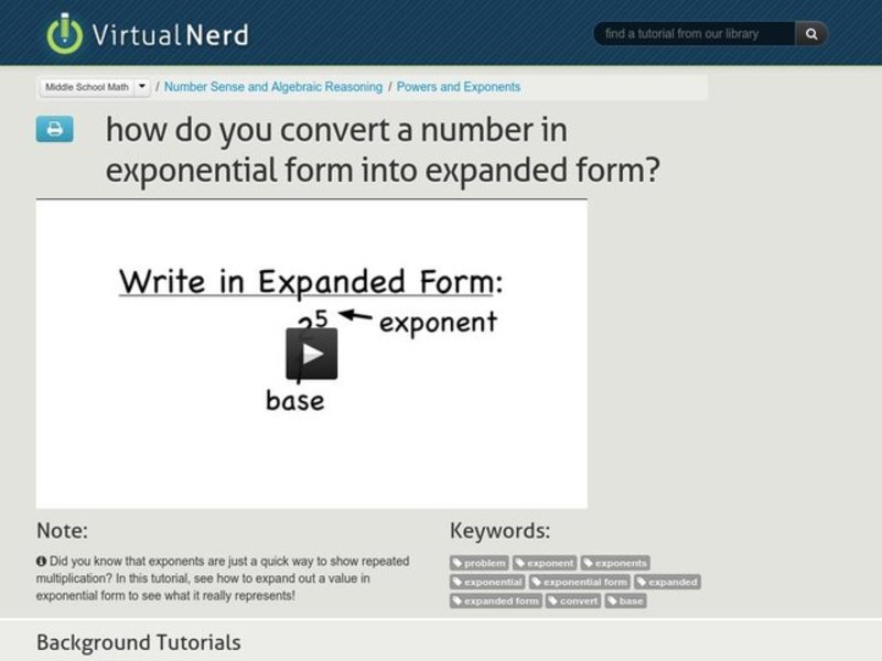 How Do You Convert a Number in Exponential Form into Expanded Form? Instructional Video