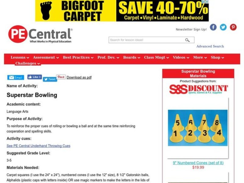 Superstar Bowling Lesson Plan