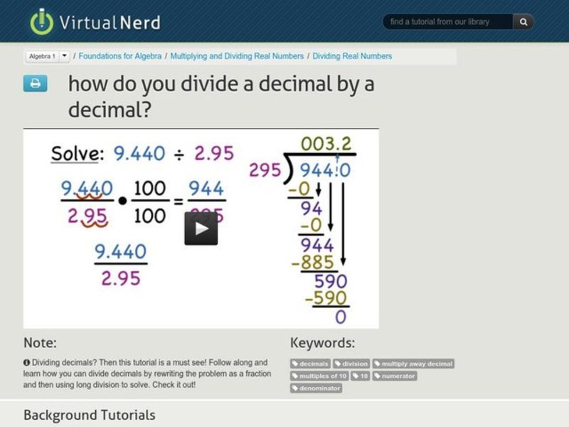 How Do You Divide a Decimal by a Decimal? Instructional Video