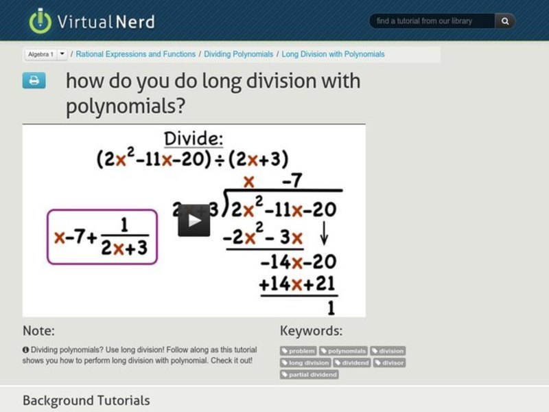How Do You Do Long Division With Polynomials? Instructional Video