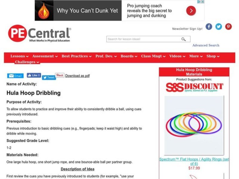 Hula Hoop Dribbling Lesson Plan