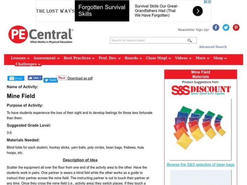 Mine Field Lesson Plan