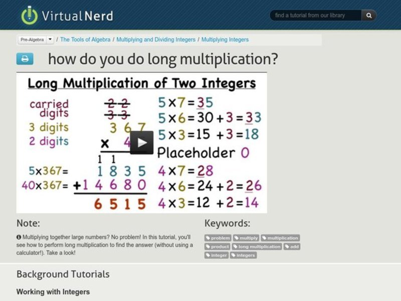 How Do You Do Long Multiplication? Instructional Video
