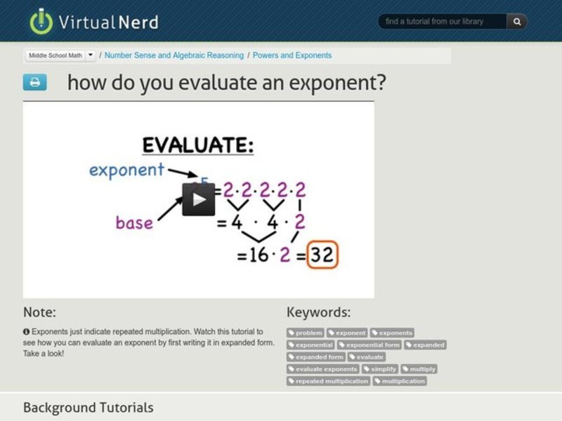 How Do You Evaluate an Exponent? Instructional Video