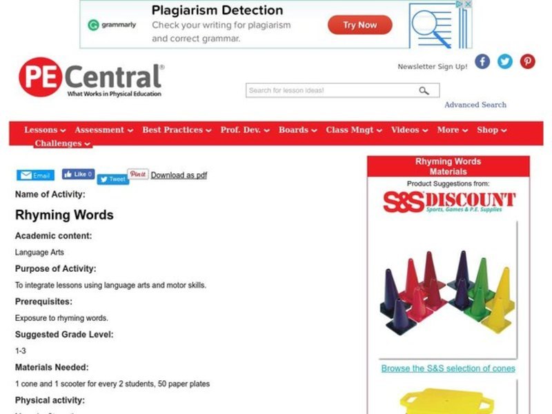 Rhyming Words Lesson Plan