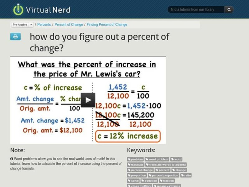 How Do You Figure Out a Percent of Change? Instructional Video