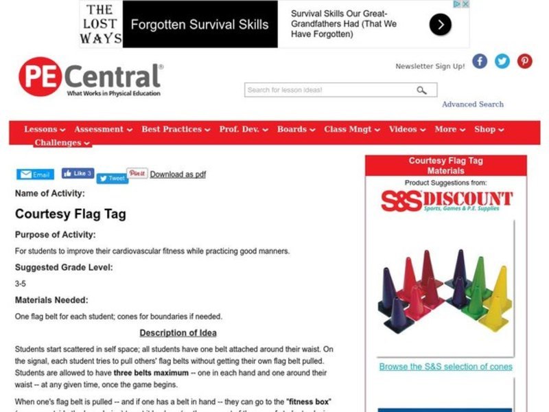Courtesy Flag Tag Lesson Plan