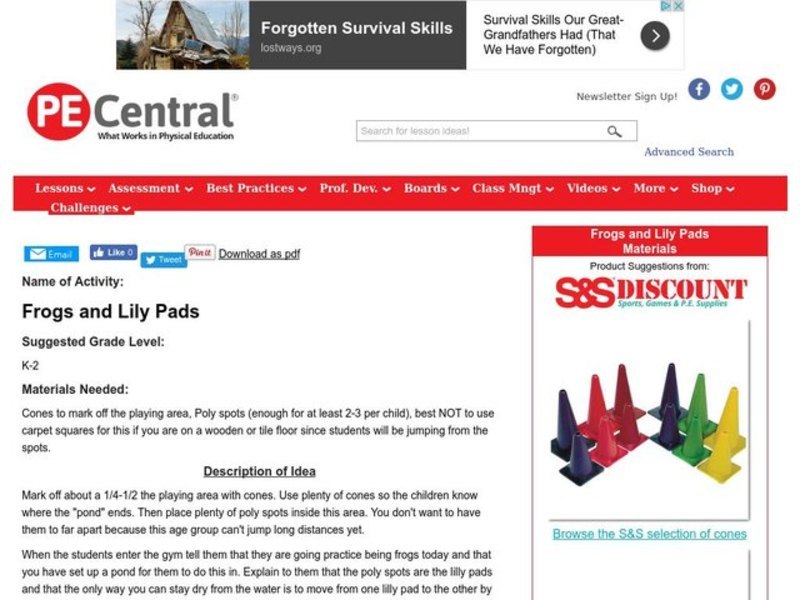 Frogs and Lily Pads Lesson Plan