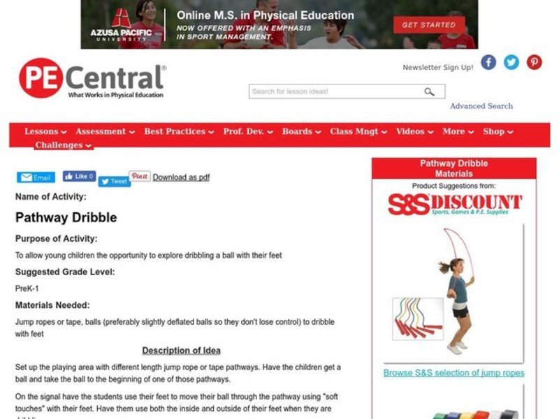 Pathway Dribble Lesson Plan